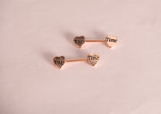 Letter Heart Barbell Nipple Ring
