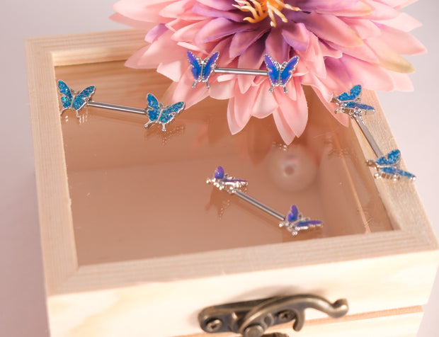 Butterfly Jewelry Straight Nipple Barbell