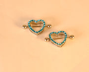 Luxury Diamond Heart Nipple Barbell Ring