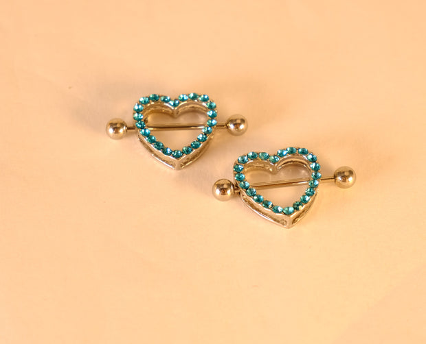 Luxury Diamond Heart Nipple Barbell Ring