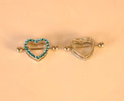 Luxury Diamond Heart Nipple Barbell Ring