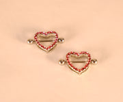 Luxury Diamond Heart Nipple Barbell Ring
