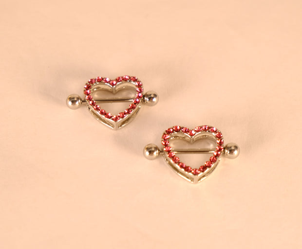 Luxury Diamond Heart Nipple Barbell Ring