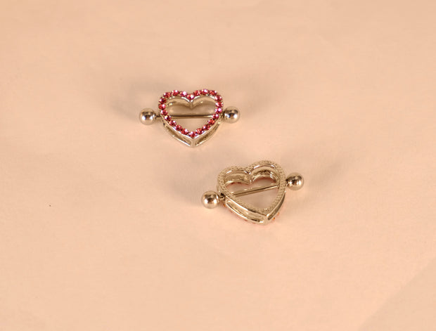 Luxury Diamond Heart Nipple Barbell Ring