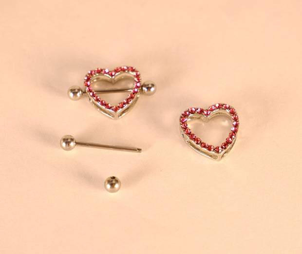 Luxury Diamond Heart Nipple Barbell Ring