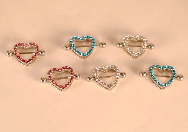 Luxury Diamond Heart Nipple Barbell Ring
