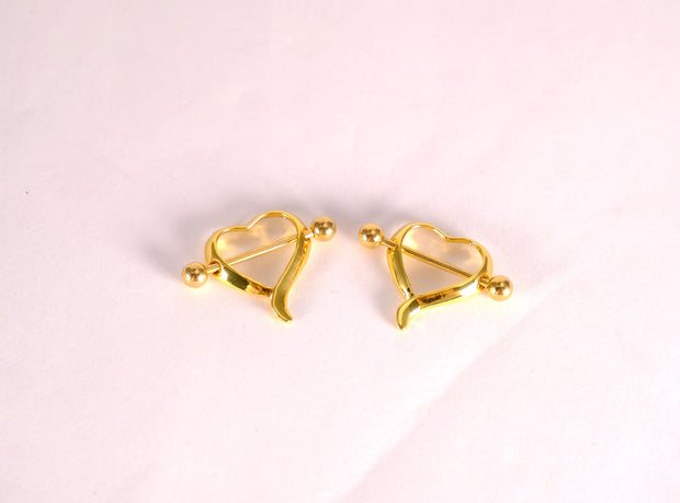 Heart Nipple Barbell Piercing Rings