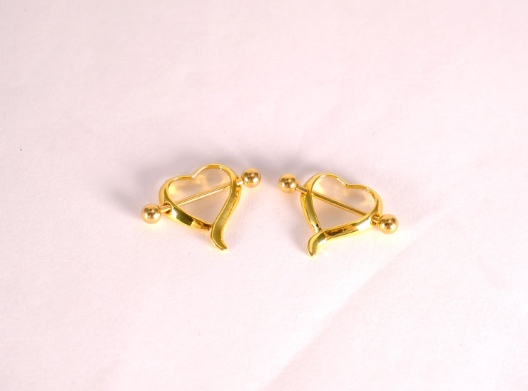 Heart Nipple Barbell Piercing Rings