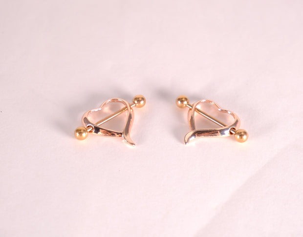 Heart Nipple Barbell Piercing Rings