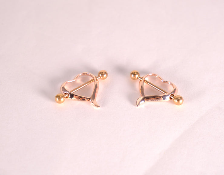 Heart Nipple Barbell Piercing Rings