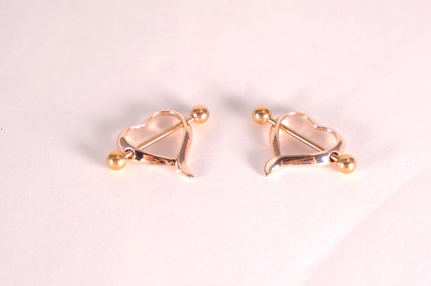 Heart Nipple Barbell Piercing Rings