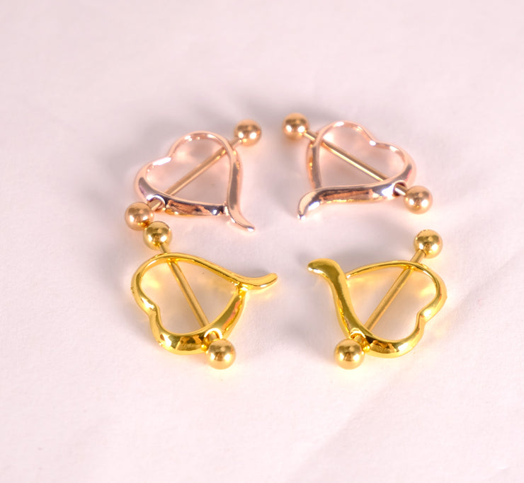 Heart Nipple Barbell Piercing Rings