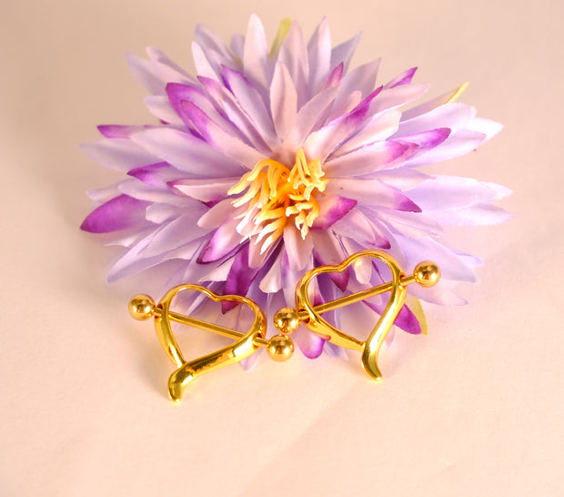 Heart Nipple Barbell Piercing Rings