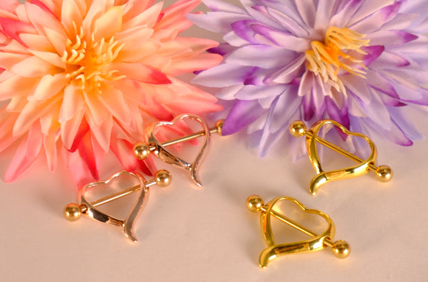 Heart Nipple Barbell Piercing Rings