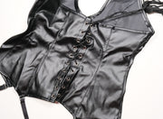 Leather Choker Dress Bodysuit Lingerie