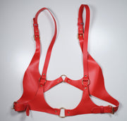 Leather Open Chest Lingerie Set