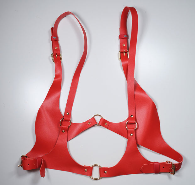Leather Open Chest Lingerie Set