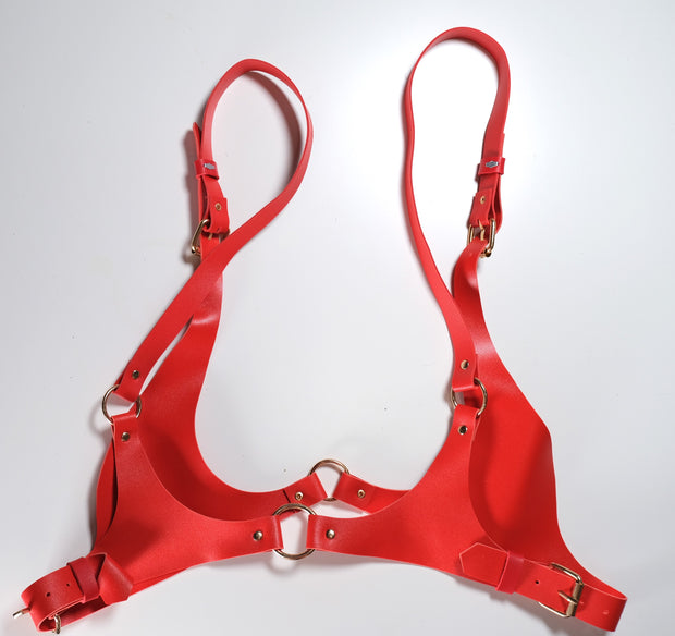 Leather Open Chest Lingerie Set