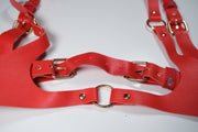 Leather Open Chest Lingerie Set