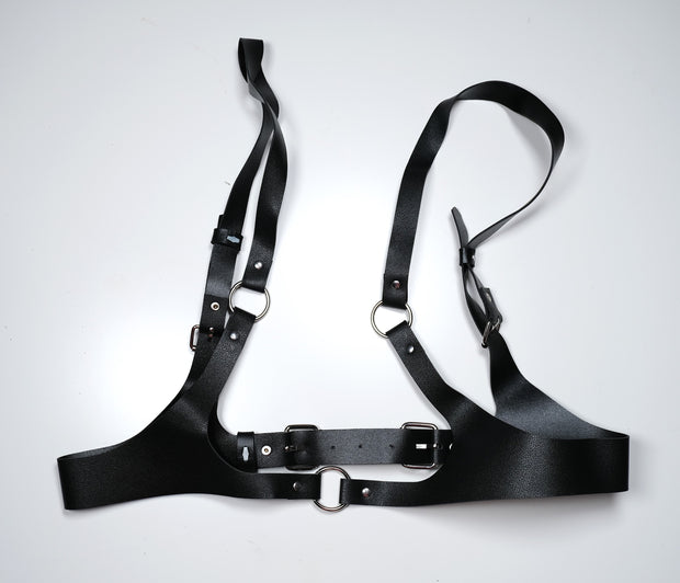Leather Open Chest Lingerie Set