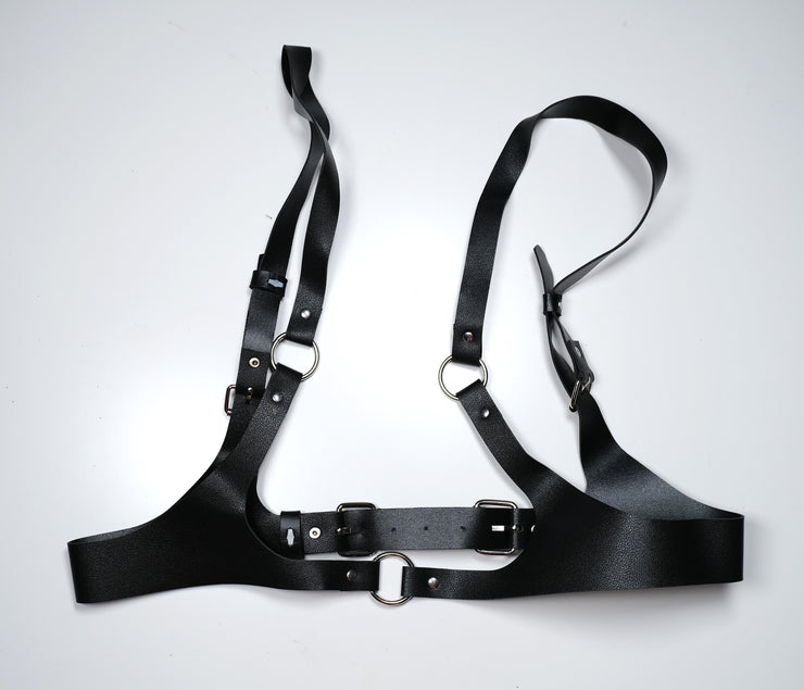 Leather Open Chest Lingerie Set