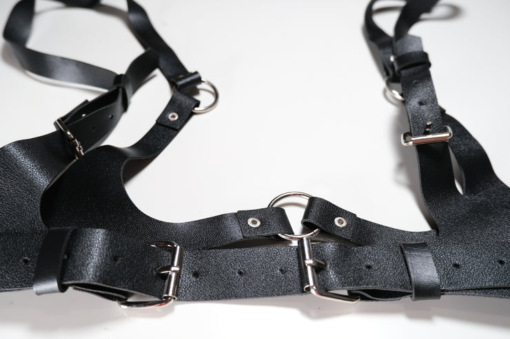 Leather Open Chest Lingerie Set