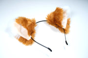Brown Fox Ears and Tail Kit Cat Cosplay Costume Accessories