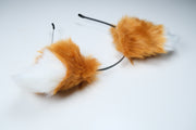 Brown Fox Ears and Tail Kit Cat Cosplay Costume Accessories