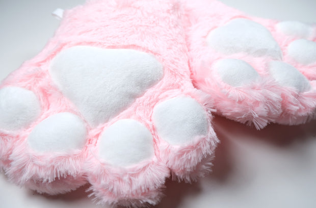 Pink Cat Paw Gloves Cosplay Set
