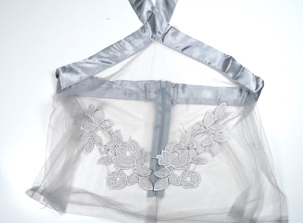 See Through Lace Cheongsam Lingerie Set