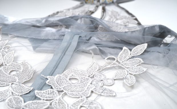 See Through Lace Cheongsam Lingerie Set