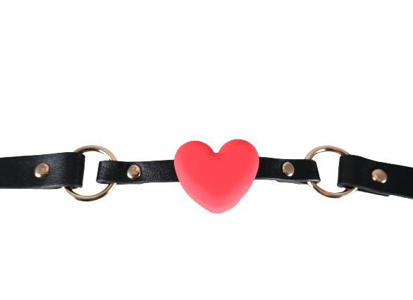 Silicone Heart Ball Mouth Gag