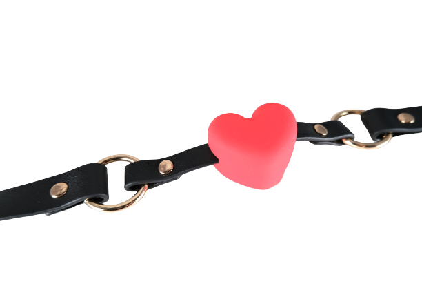Silicone Heart Ball Mouth Gag