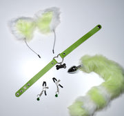 Green Pet Play Sex Toys With Hand Stamped Dog Tag