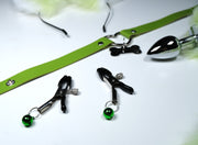 Green Pet Play Sex Toys With Hand Stamped Dog Tag