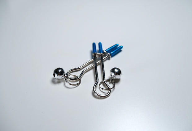 Blue Pet Play Sex Toys With Hand stamped Dog Tag