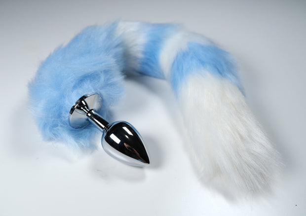 Blue Pet Play Sex Toys With Hand stamped Dog Tag