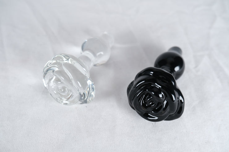 Rose Glass Butt Plug
