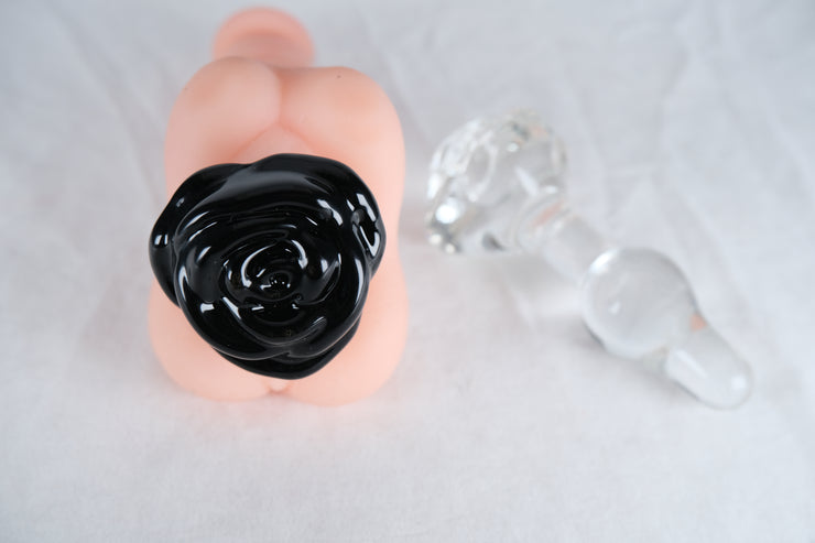 Rose Glass Butt Plug