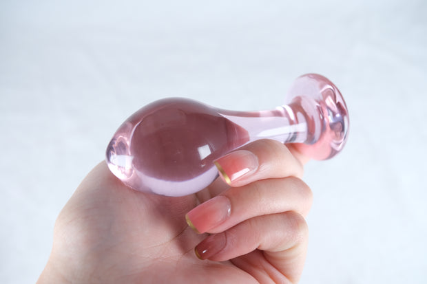 Round Based Crystal Glass Butt Plug