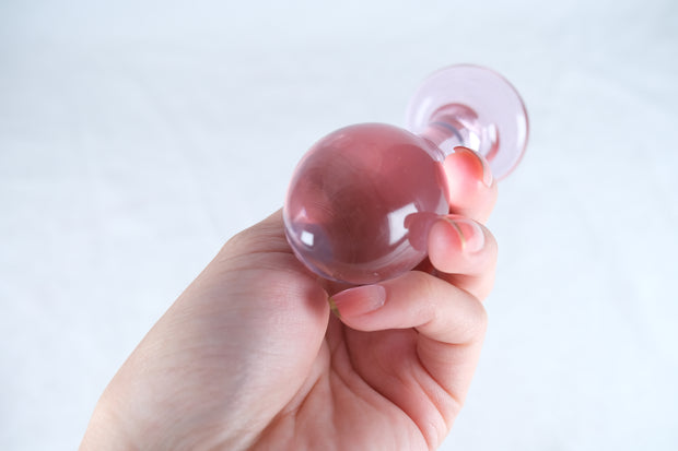 Round Based Crystal Glass Butt Plug
