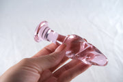 Pink Glass Spiral Butt Plug