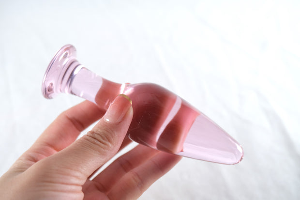 Pink Glass Crystal Anal Butt Plug