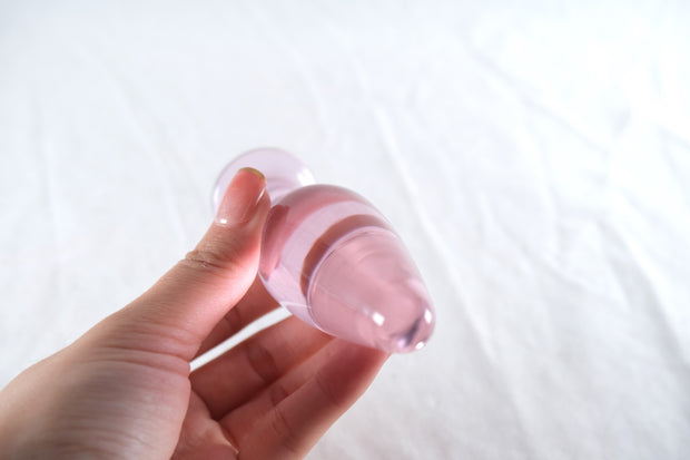 Pink Glass Crystal Anal Butt Plug