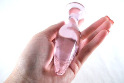 Pink Glass Crystal Anal Butt Plug
