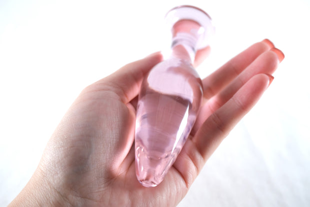 Pink Glass Crystal Anal Butt Plug