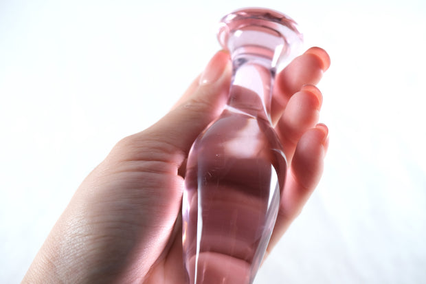 Pink Glass Crystal Anal Butt Plug
