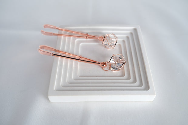 Rose Gold Nipple Clamps Artificial Diamond