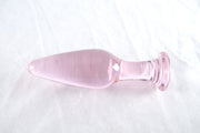 Pink Glass Crystal Anal Butt Plug