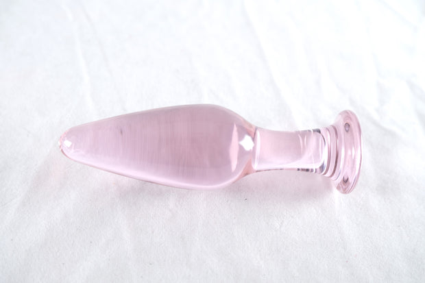 Pink Glass Crystal Anal Butt Plug